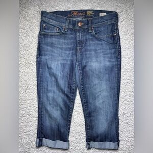 Mavi Jeans Womens 28 Molly Capri Mid Rise Cuffed Pedal Pushers Stretch Denim